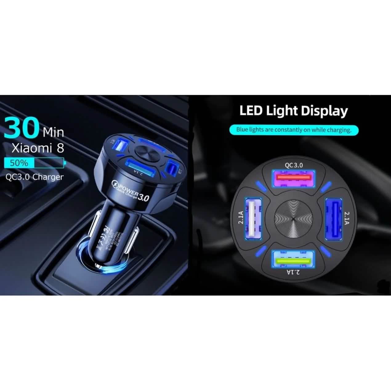 XIA LED 4-Port-Schnellladegerät für Autos