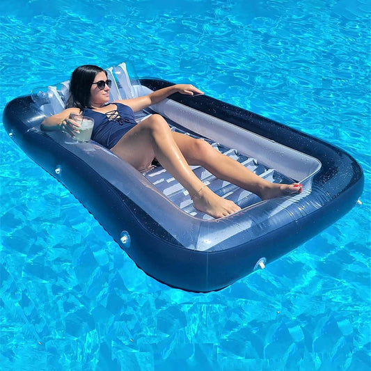 XL schwimmendes Poolbett, aufblasbare Wasserliege/Luftmatratze