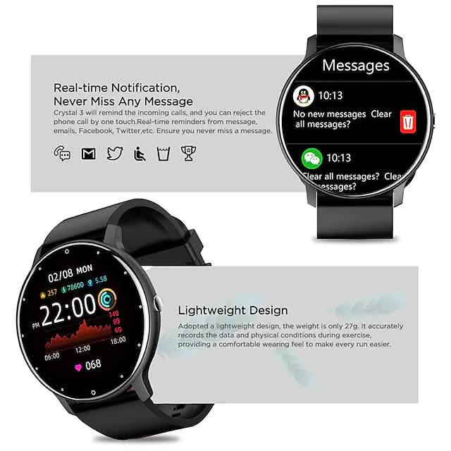 Zl02 Smartwatch 1,28 Zoll Smartwatch Fitness-Laufuhr