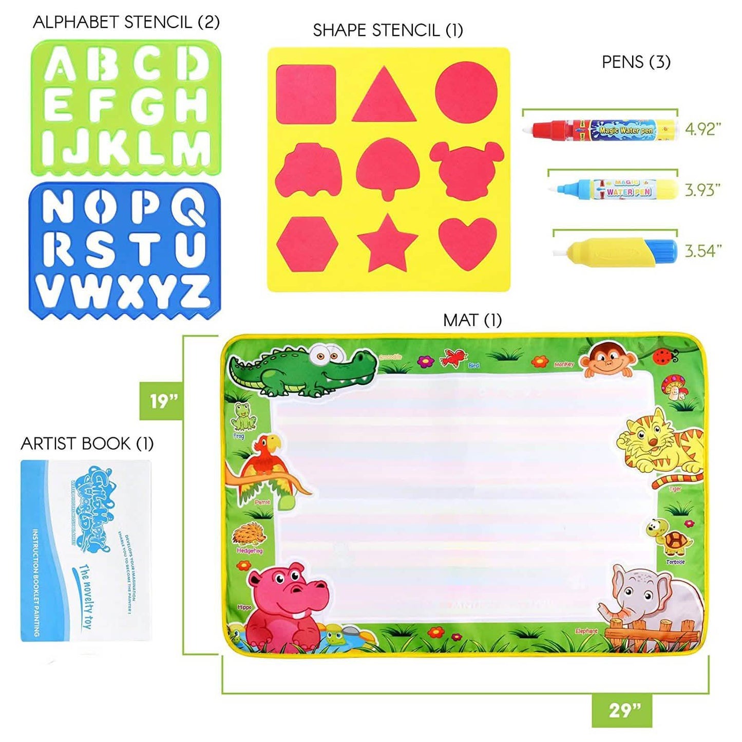 Zutan Large Aqua Doodle Matte Wasserzeichen-Malmatte