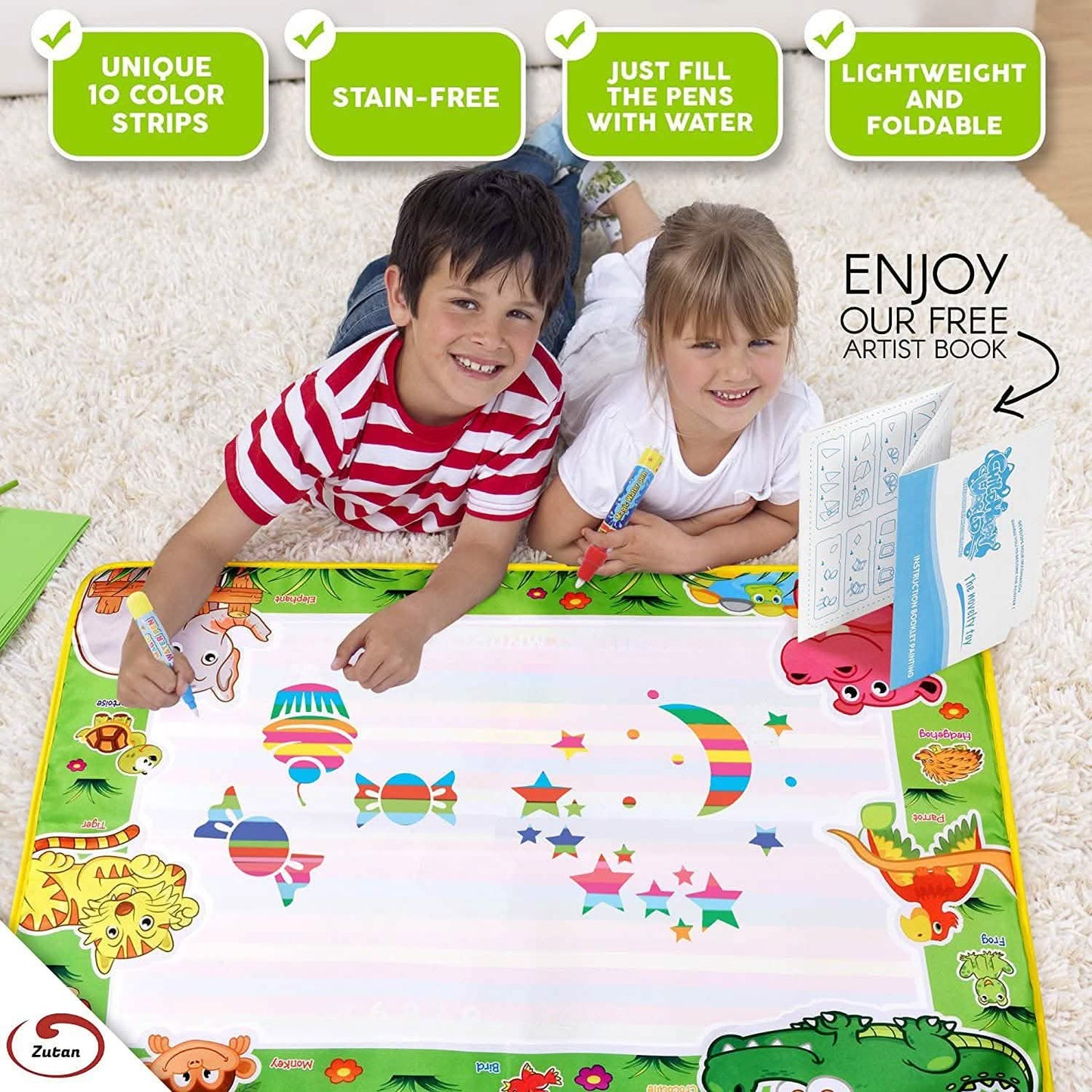 Zutan Large Aqua Doodle Matte Wasserzeichen-Malmatte