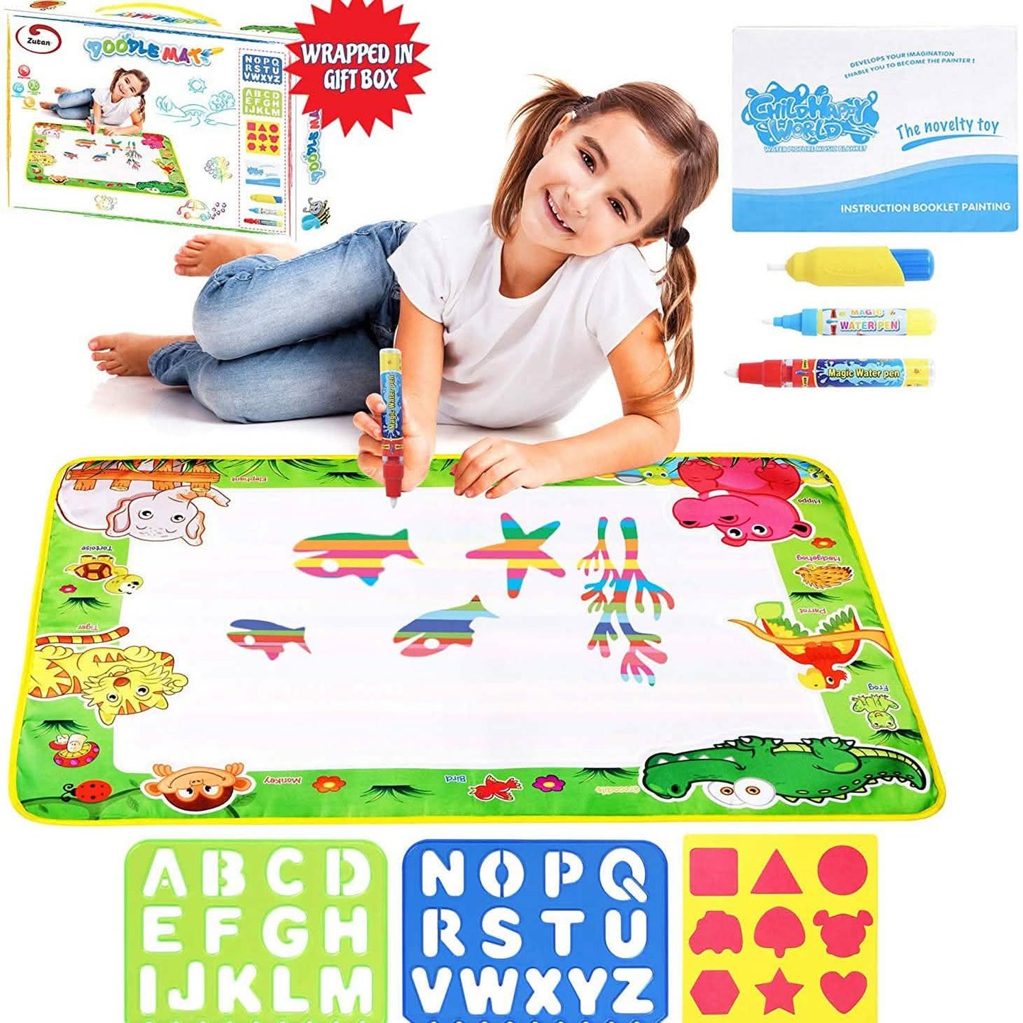 Zutan Large Aqua Doodle Matte Wasserzeichen-Malmatte